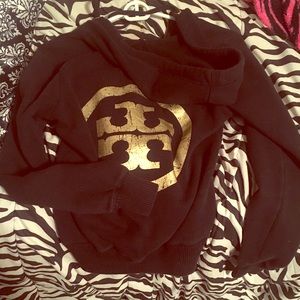 Tory Burch black with gold hoodie sweatshirt xs
